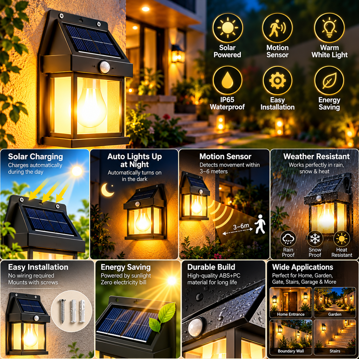 Kevorix™ Solar Wall Light